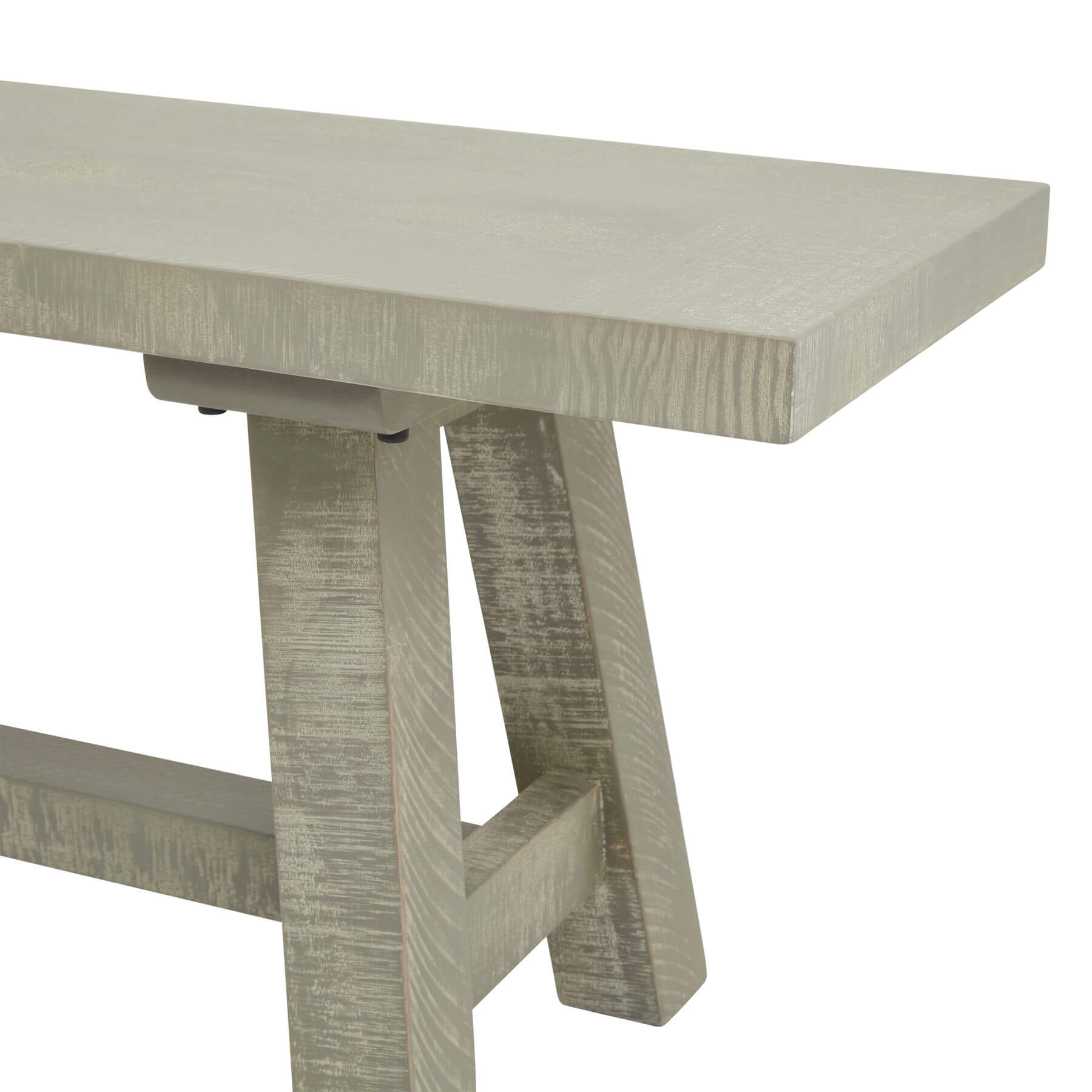 Handcrafted curved pine dining bench with grey-wash finish, seating for 3, modern rustic design. by Sostter at brixbailey.com