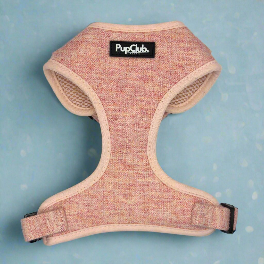 Pink Tweed Adjustable Dog Harness