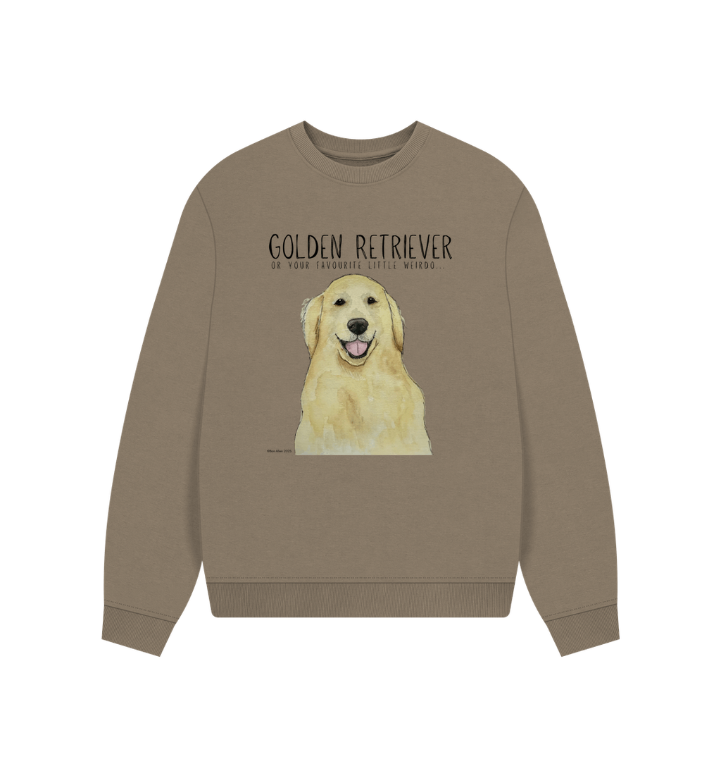Golden Retriever Vibes Sustainable Womens Oversized Sweatshirt