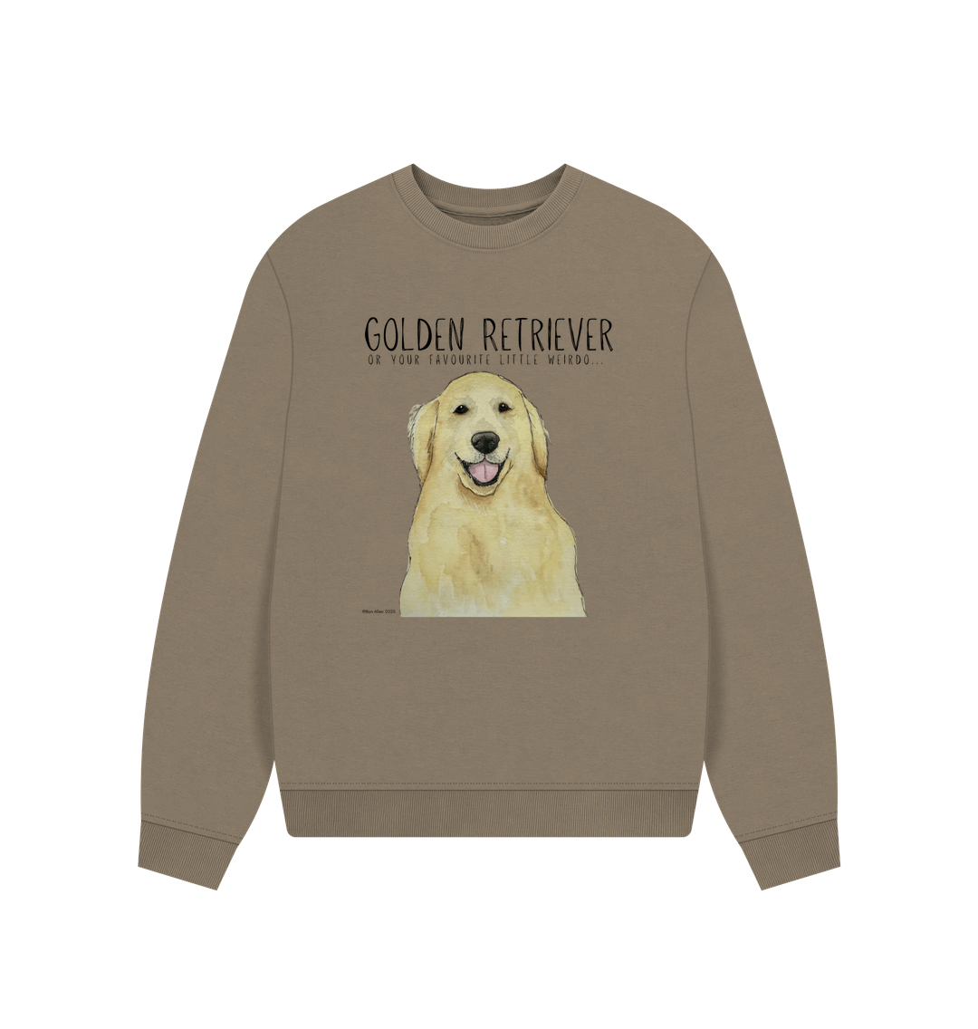 Golden Retriever Vibes Sustainable Womens Oversized Sweatshirt