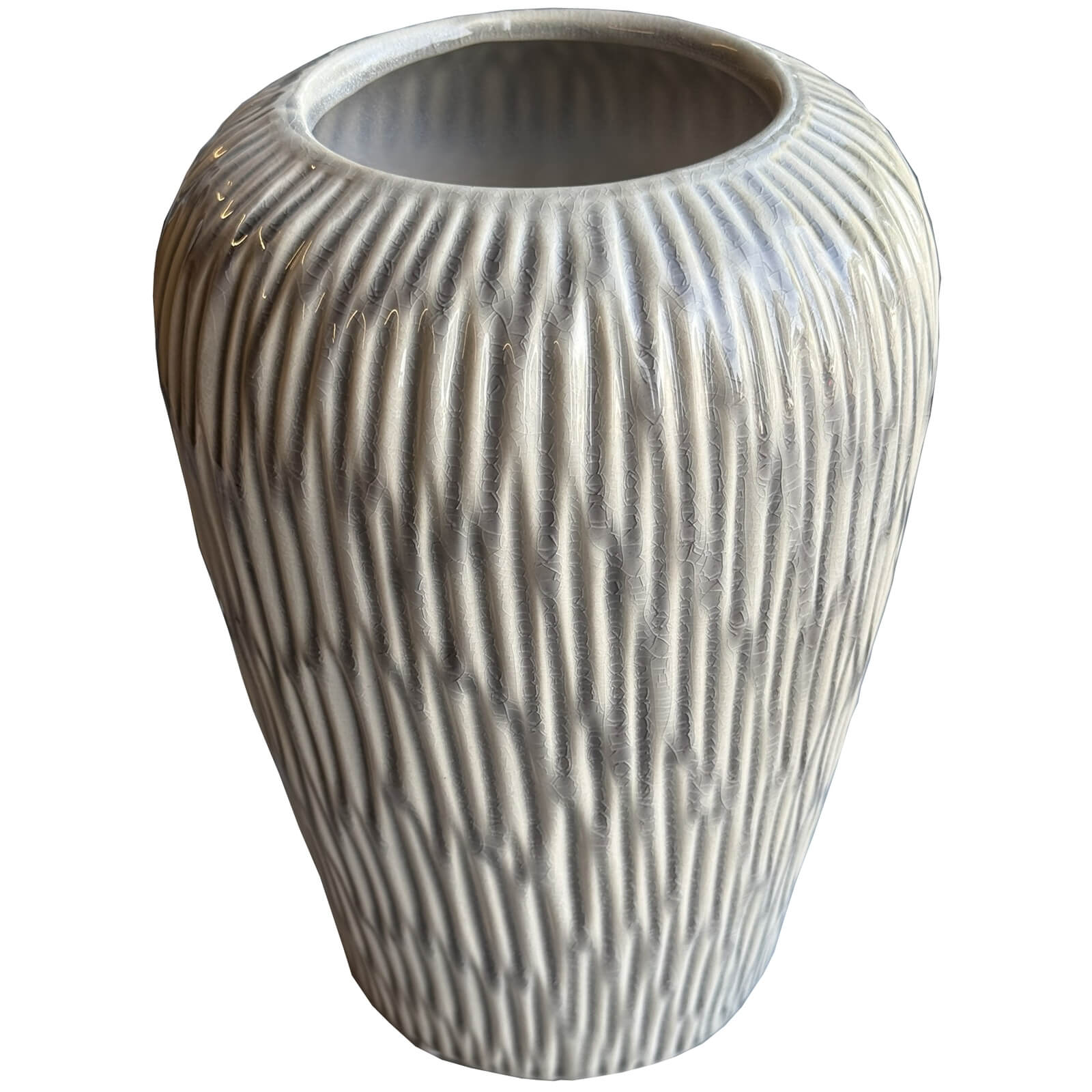 Handcrafted brown ceramic Pallida vase with flecked texture, 24 cm tall, for modern or traditional decor by Sostter at brixbailey.com