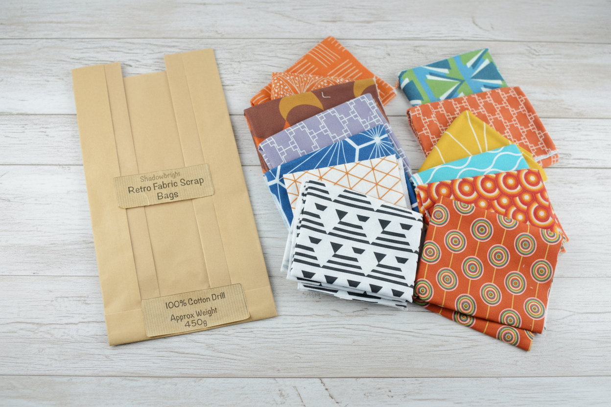 Retro Cotton Drill Fabric Scrap Bag 450g