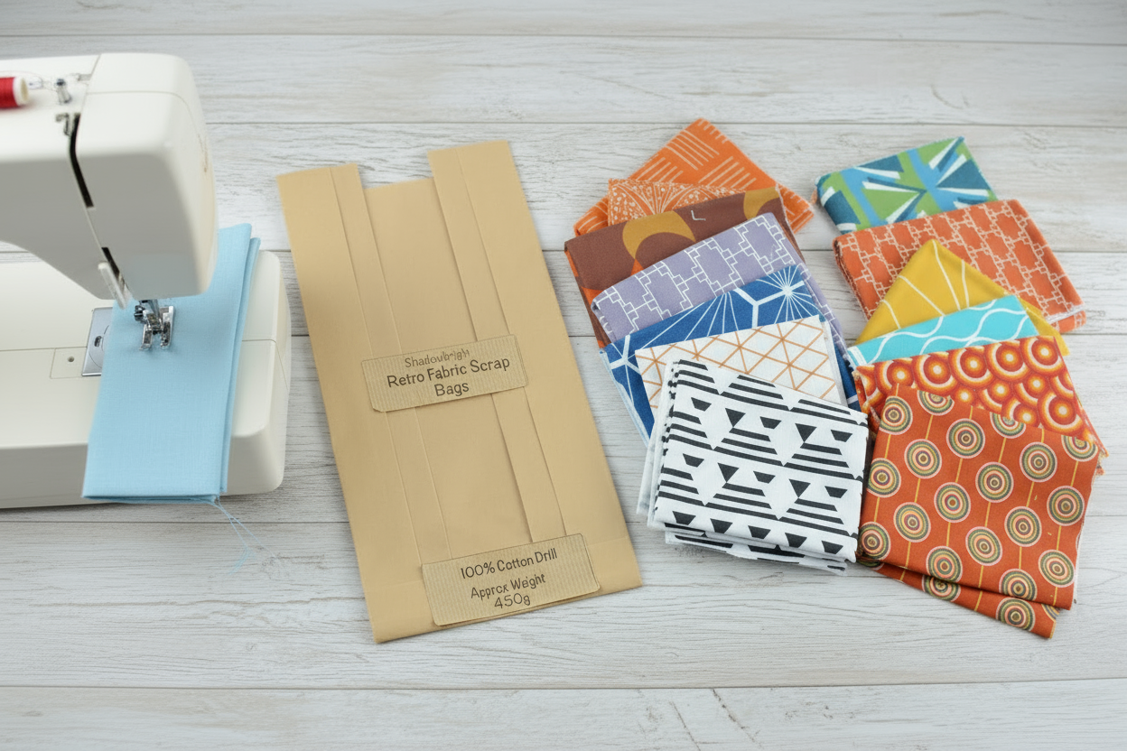 Retro Cotton Drill Fabric Scrap Bag 450g