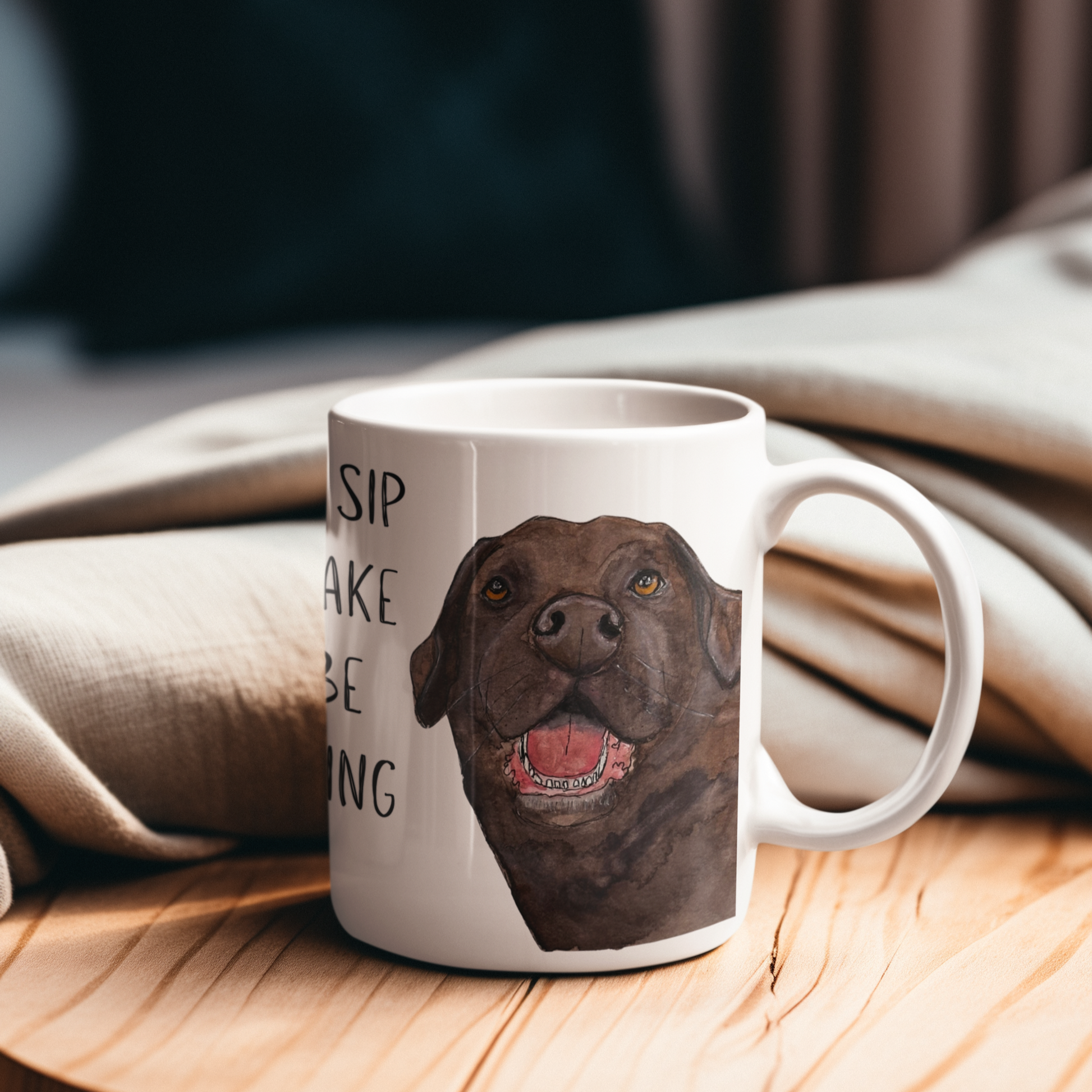Labrador Mug Powered by Caffeine and Crumbs