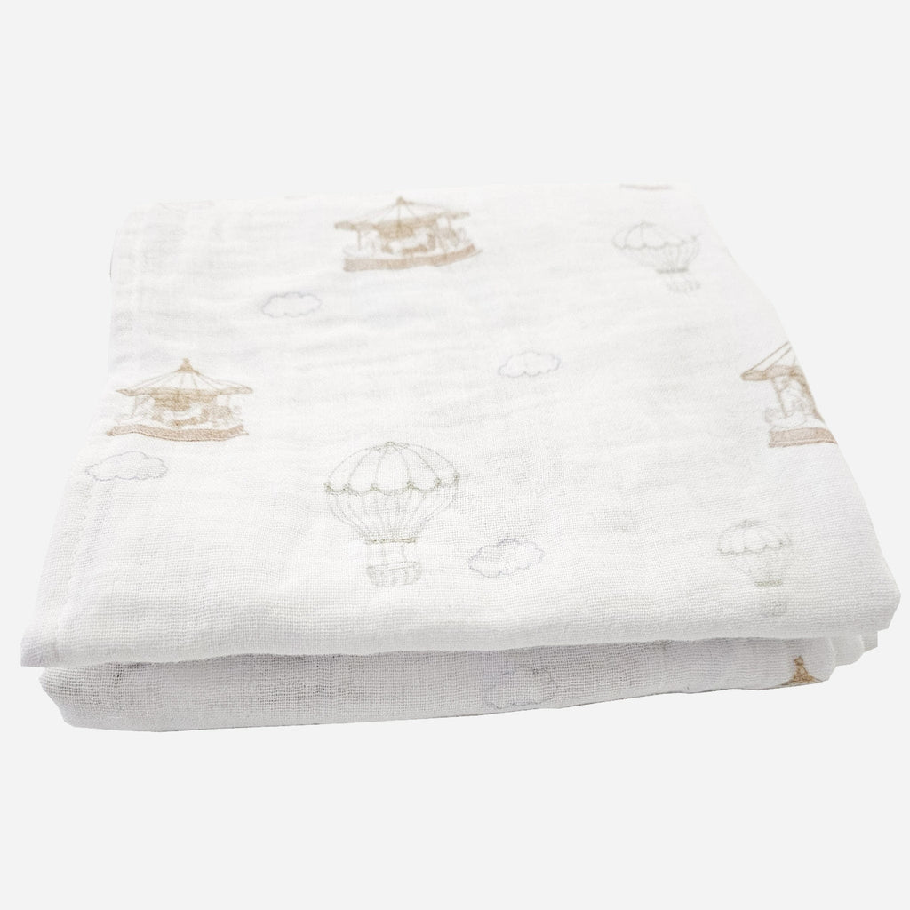 Air Balloon Carousel Organic Feeding and Sleeping Blanket