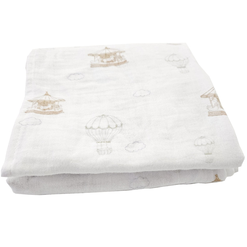 Air Balloon Carousel Organic Feeding and Sleeping Blanket