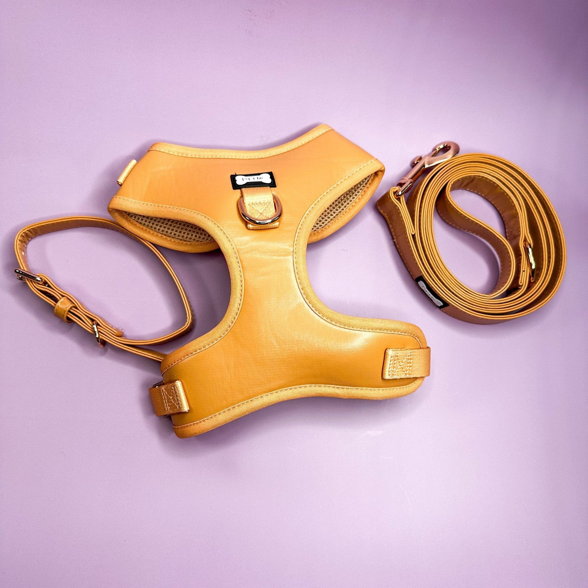 Vegan Leather Dog Lead 5ft in Camel