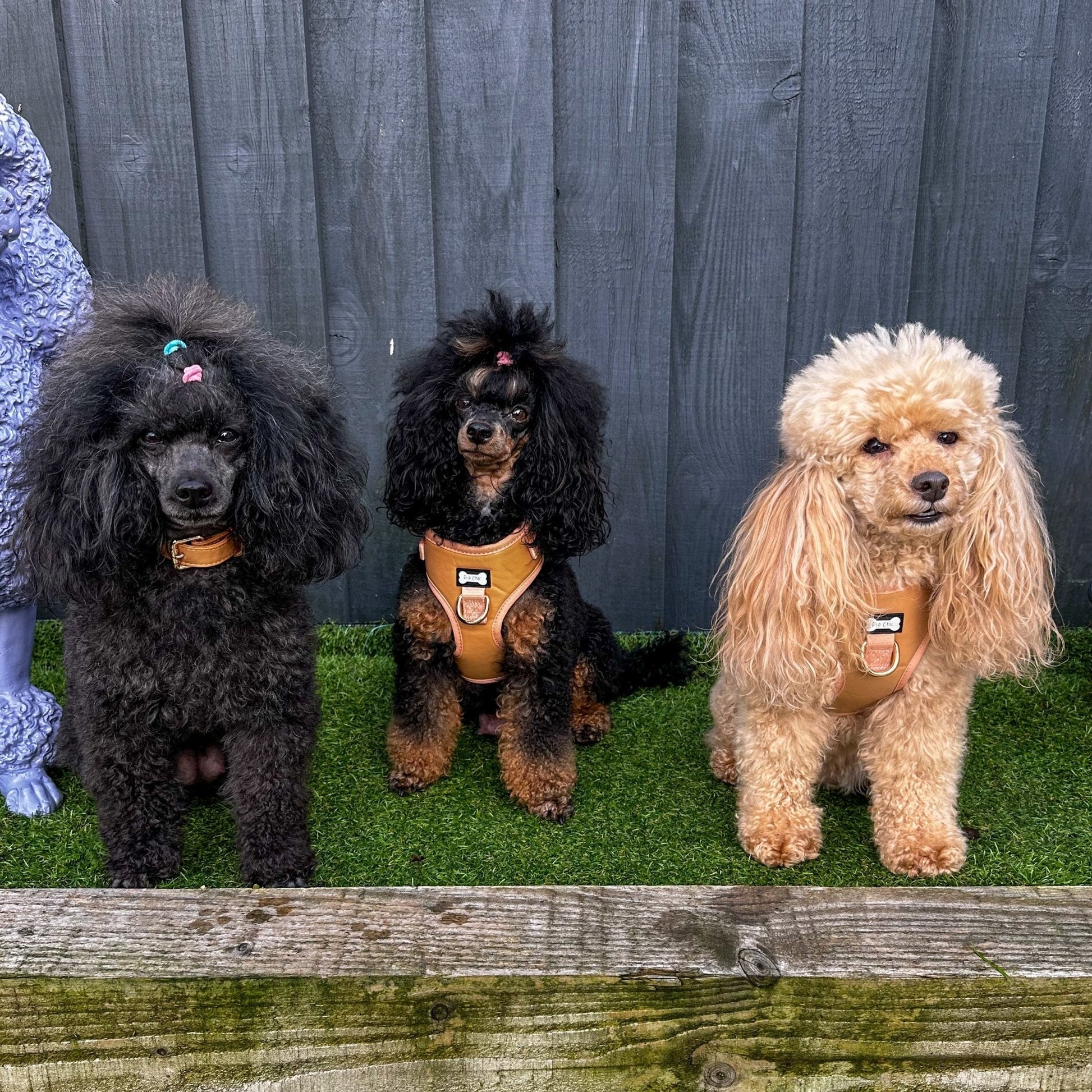 Camel Faux Leather Dog Harness Adjustable