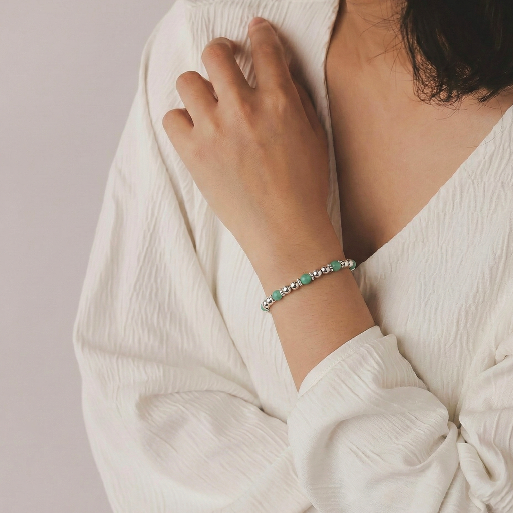 Amazonite Bracelet with Sterling Silver