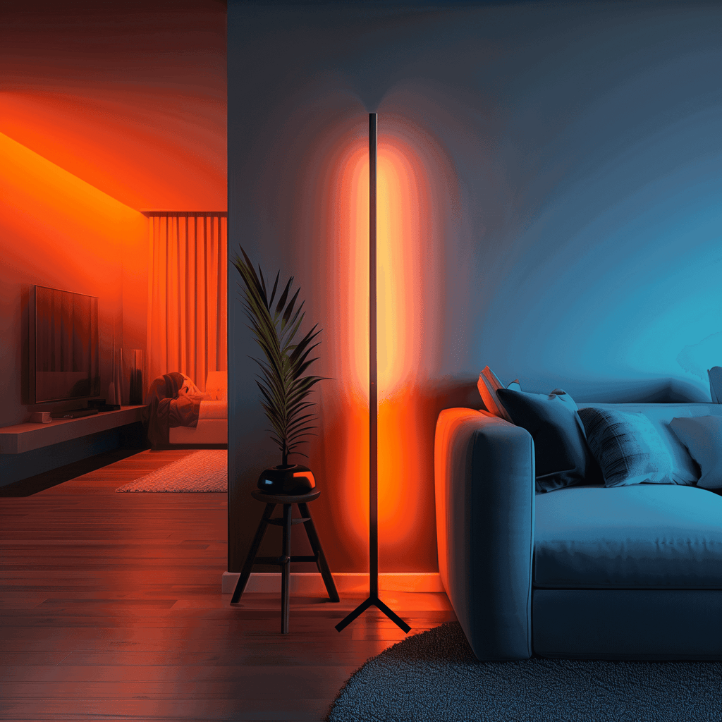 Ambient RGB Corner Floor Lamp with Music Sync