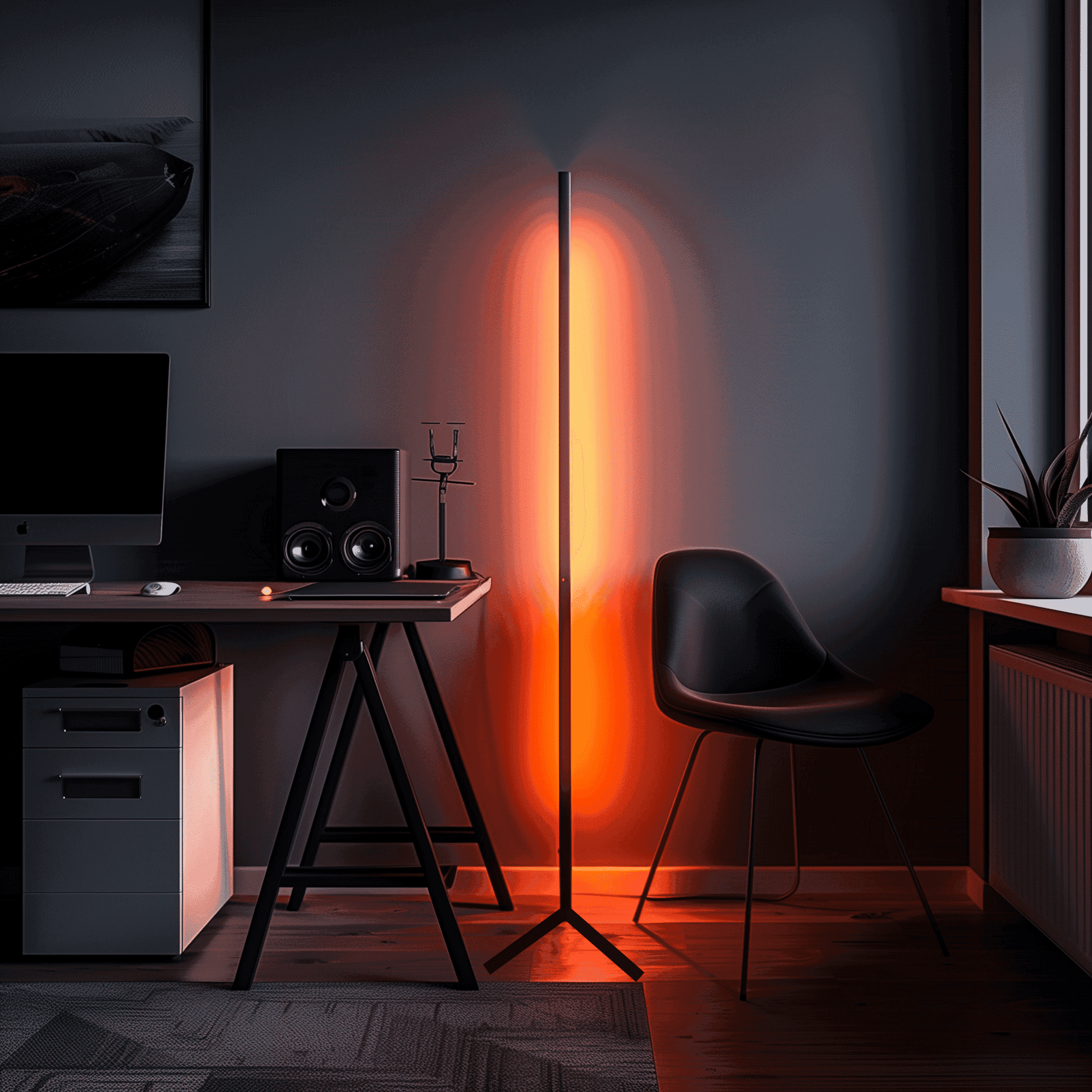 Ambient RGB Corner Floor Lamp with Music Sync