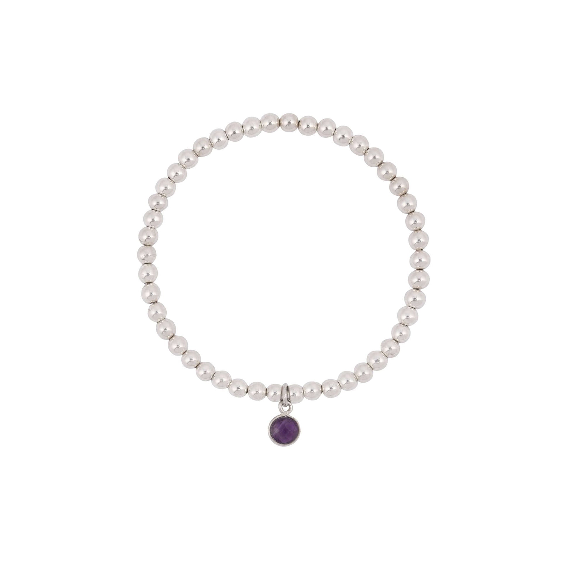 Amethyst February Birthstone Bracelet in Sterling Silver