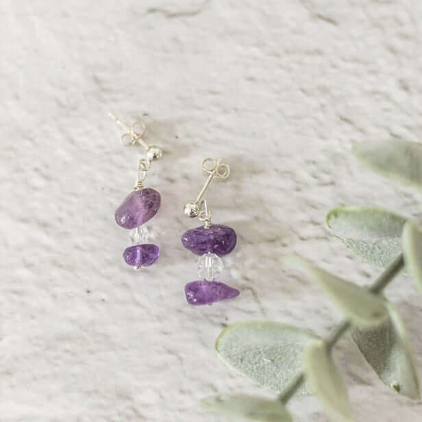 Amethyst and Silver Earrings