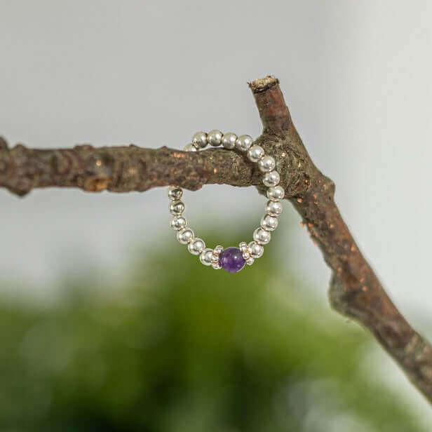 Amethyst Gemstone Ring in Sterling Silver