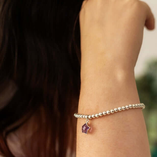 Amethyst Star Charm Bracelet