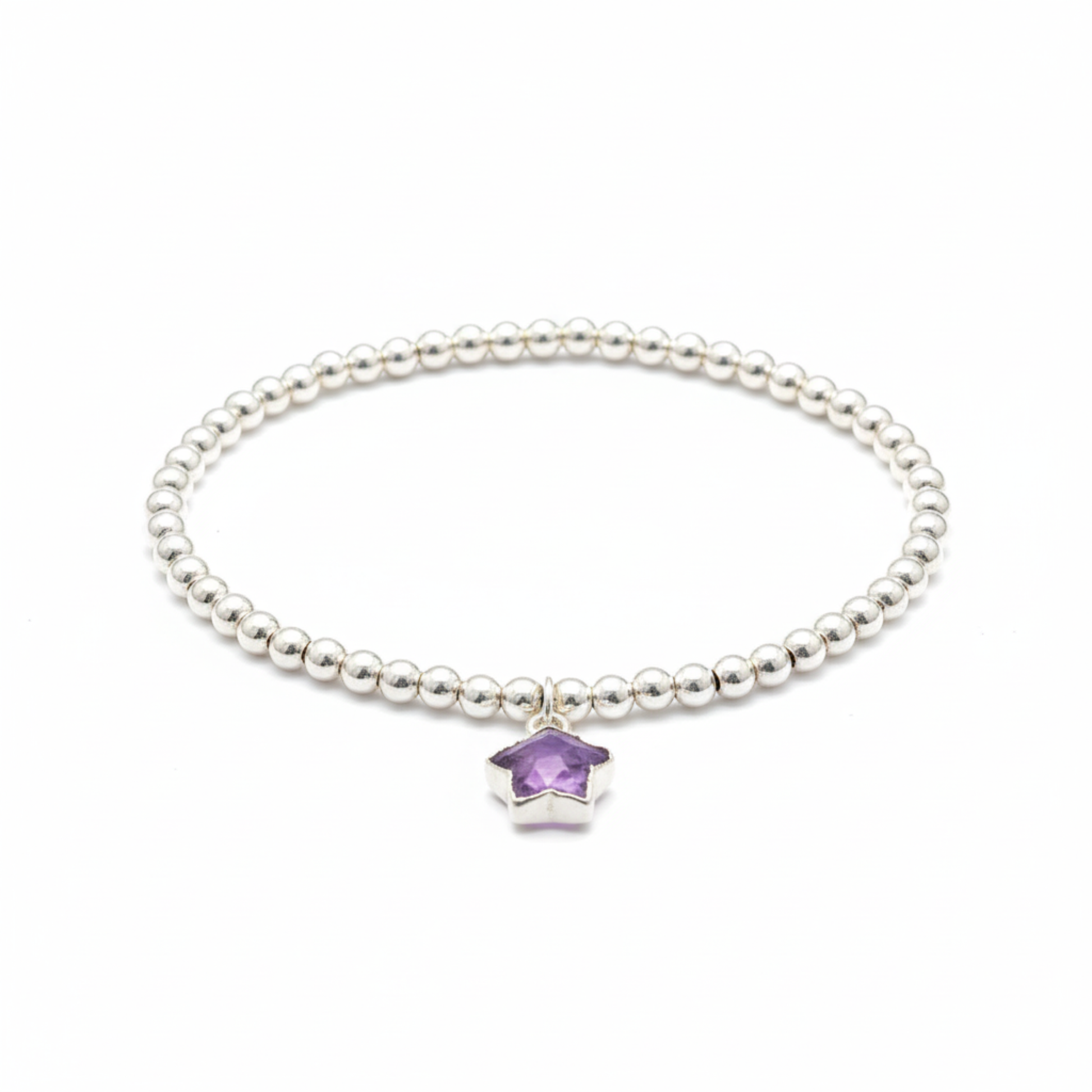 Amethyst Star Charm Bracelet