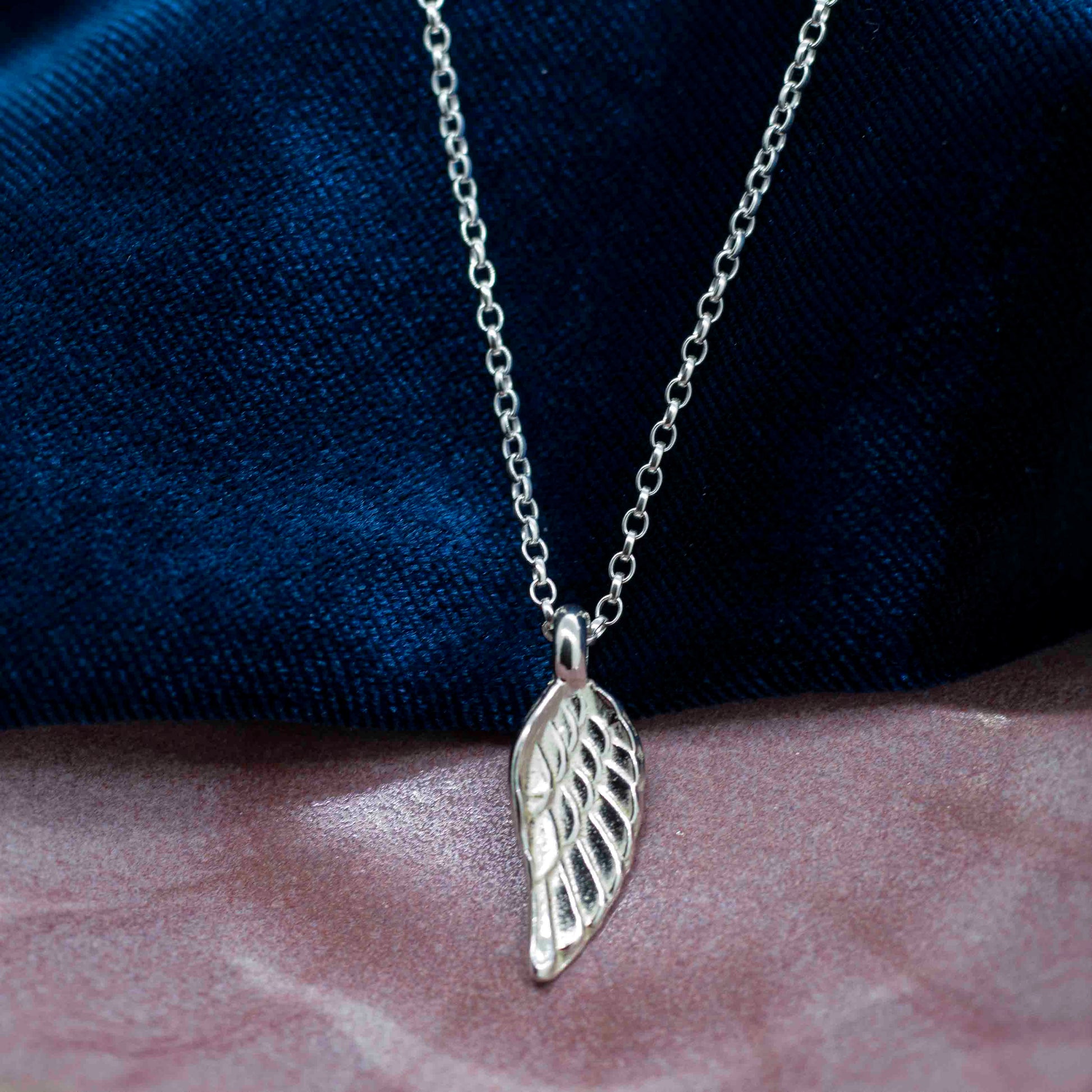 Lucky Charm Angel Wing Necklace in Recycled Sterling Silver