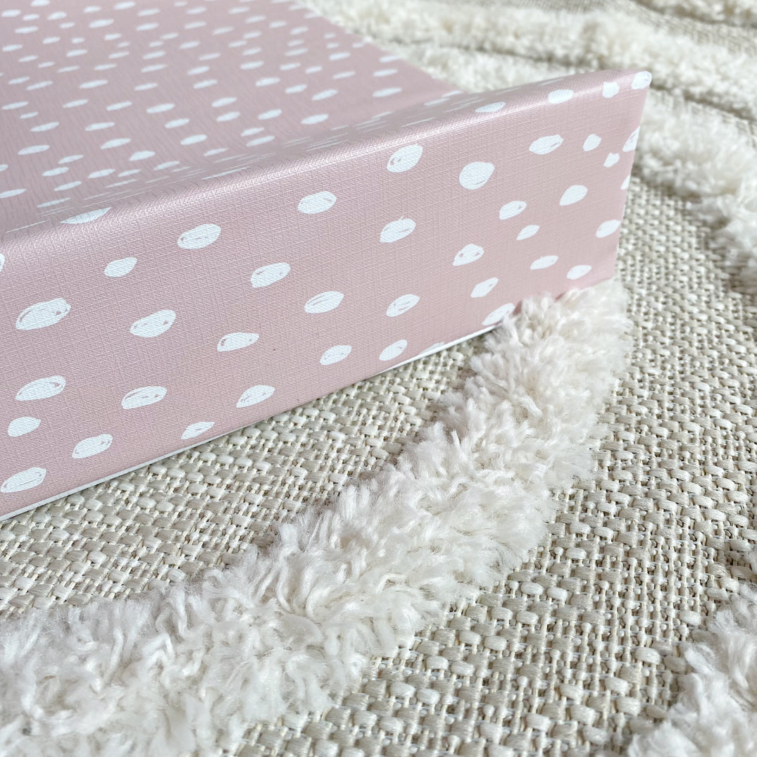 Anti-Roll Wedge Changing Mat - Dusky Pink Spotty Print