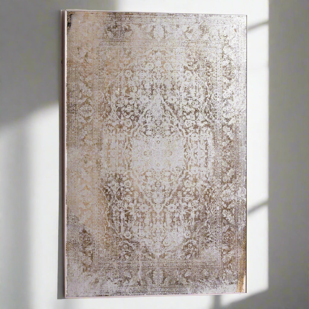 Antique bronze etched foxed wall mirror with vintage patterns, 92x62cm, for living rooms or bedrooms. by Sostter at brixbailey.com