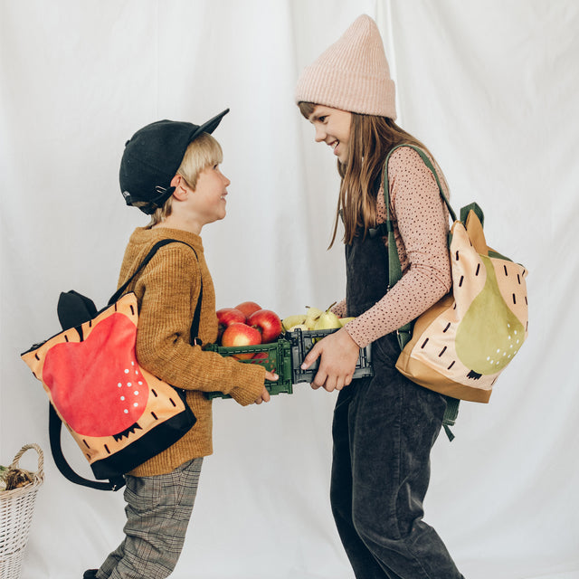 Kids' Adventure Apple Backpack – Fun & Durable for Outdoors by Muni at www.brixbailey.com