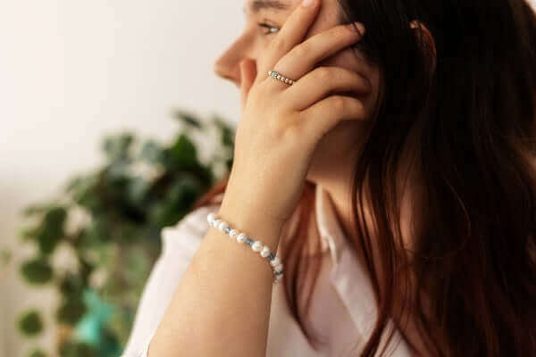 Aquamarine Crystal and Pearl Bracelet
