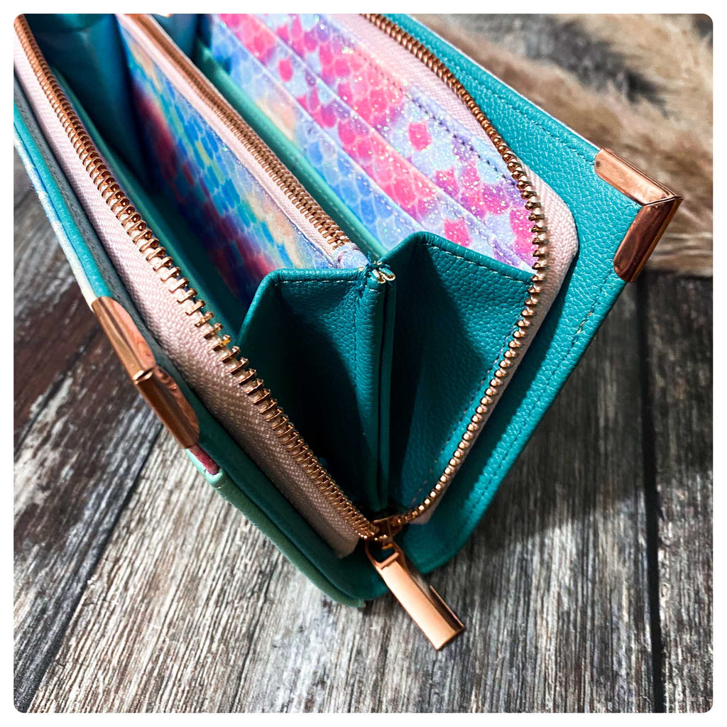 Ariel Mermaid Continental Purse in Vegan Leather