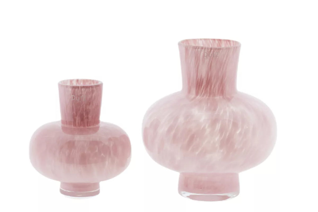 Modest Rose Mouth Blown Glass Vase