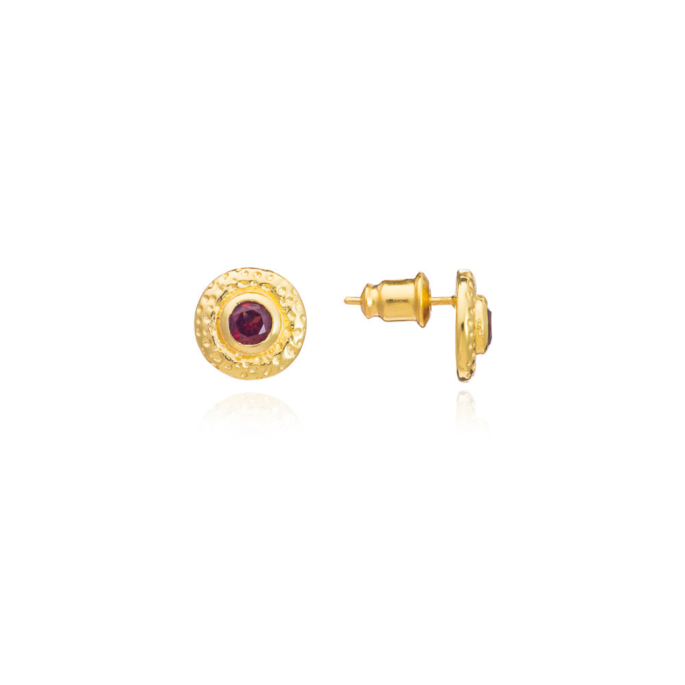 Luna Gemstone Studs Garnet