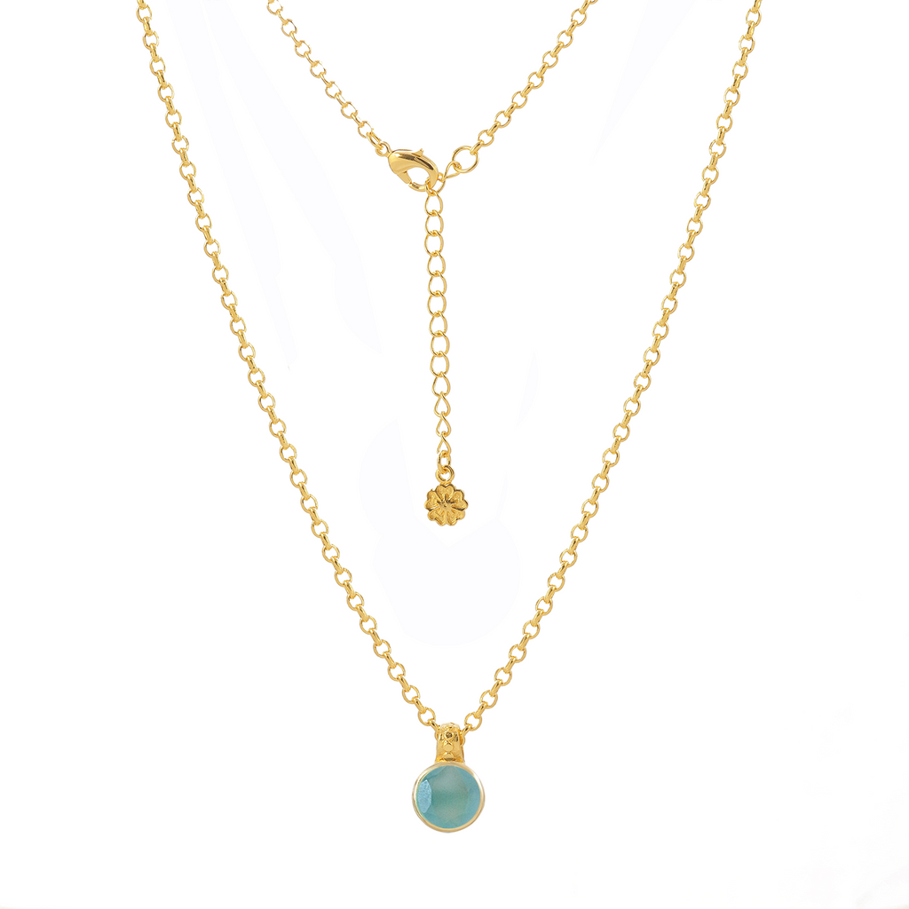 Charis Round Gemstone Necklace Pariba Onyx