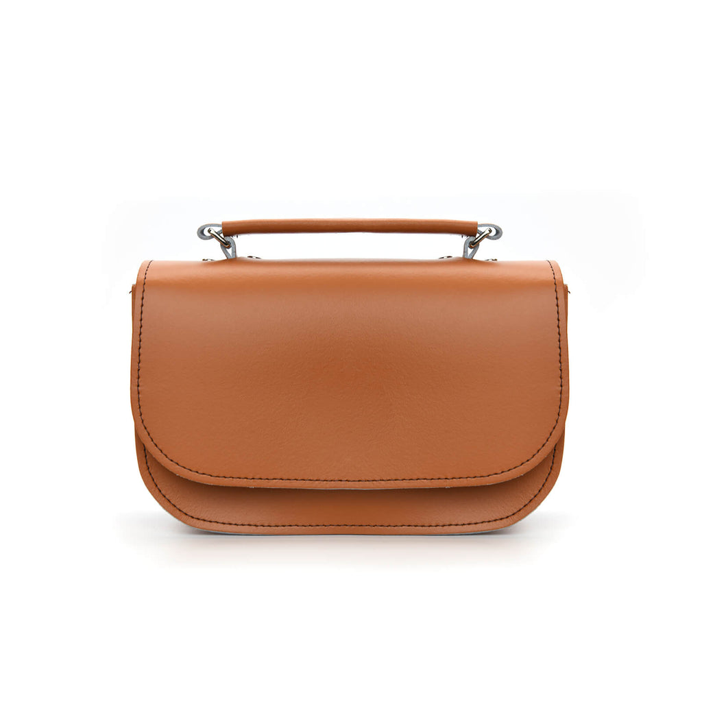 Handmade Leather Bag in Burnt Orange