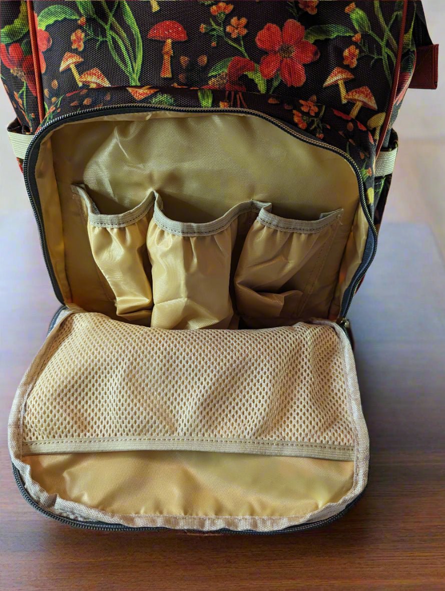 Autumn Mushrooms Baby Changing Bag S(Mush)y