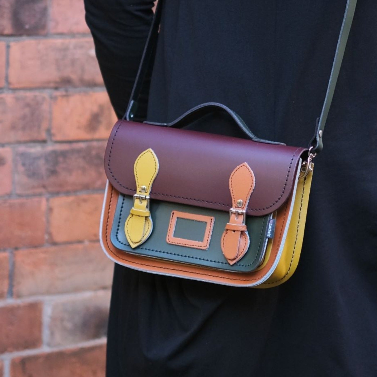 Leather Midi Satchel Autumnal Kaleidoscope - Pre-order Jan 2026 Delivery