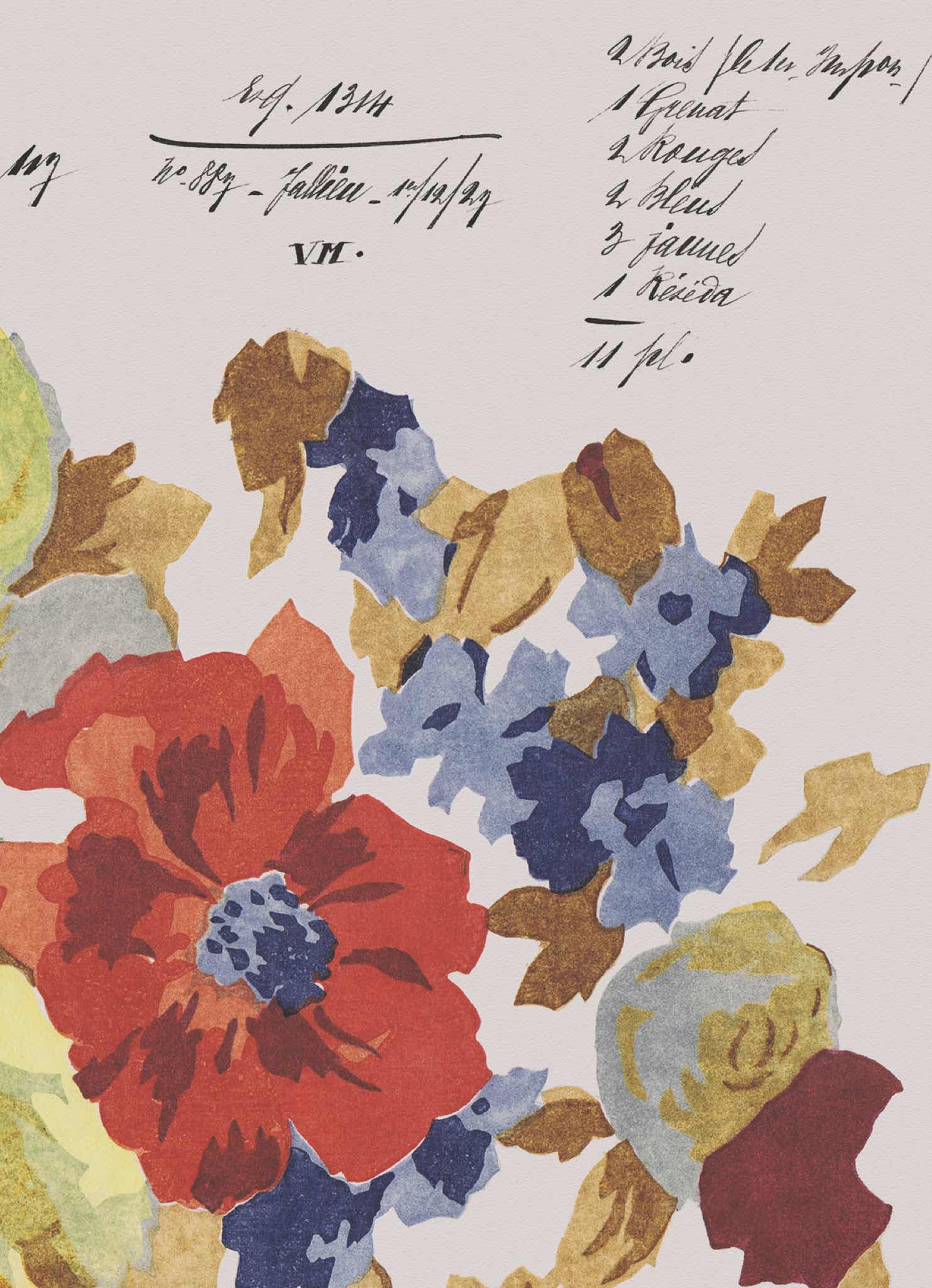 Autumnal Blooms Vintage Archive Poster Print