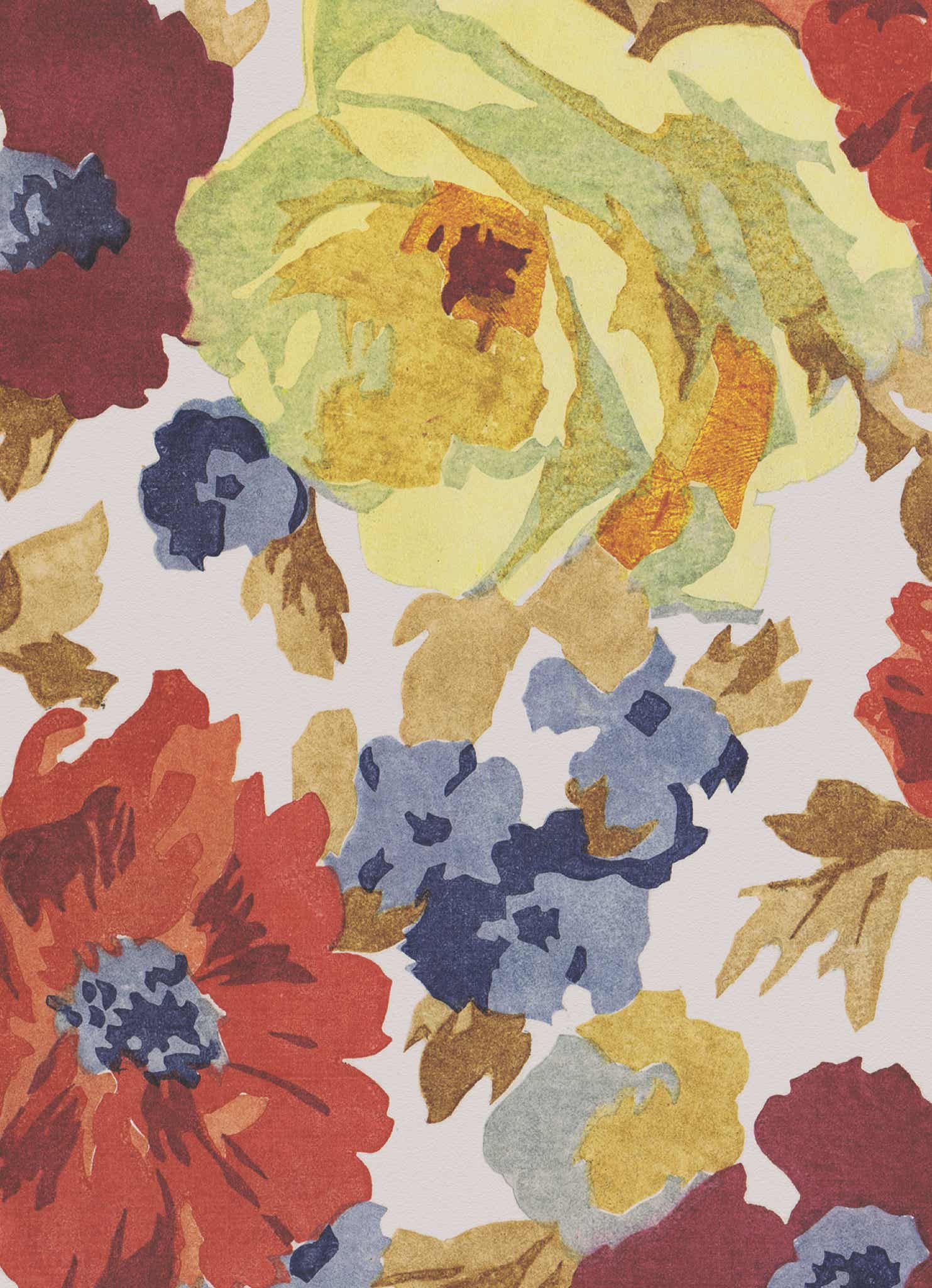 Autumnal Blooms Vintage Archive Poster Print
