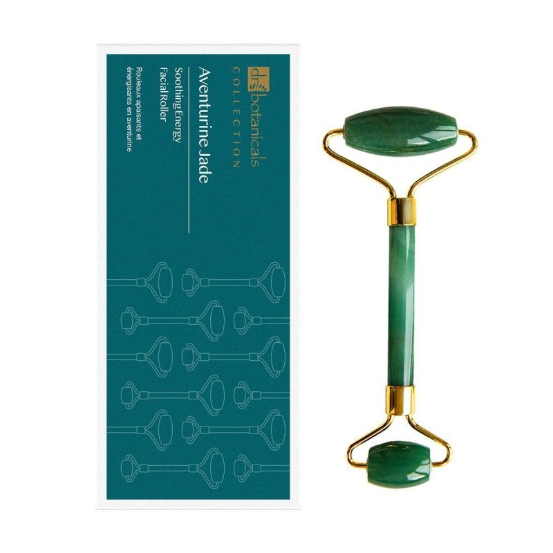 Aventurine Jade Soothing Energy Facial Roller with Gold Handle