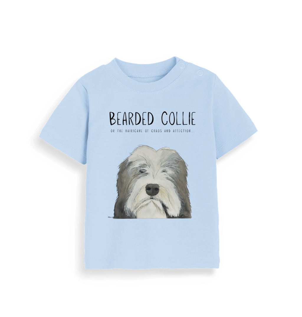 Bearded Collie Baby T-Shirt in Organic Cotton