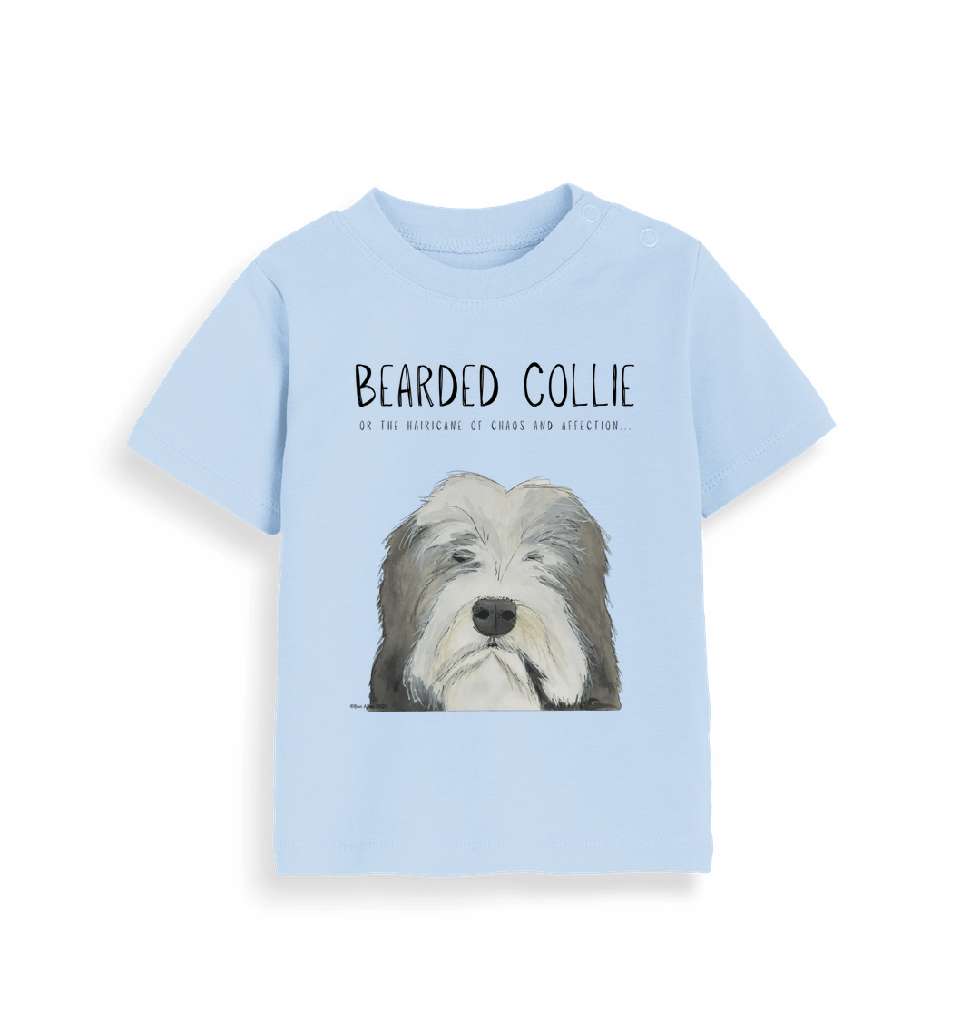 Bearded Collie Baby T-Shirt in Organic Cotton