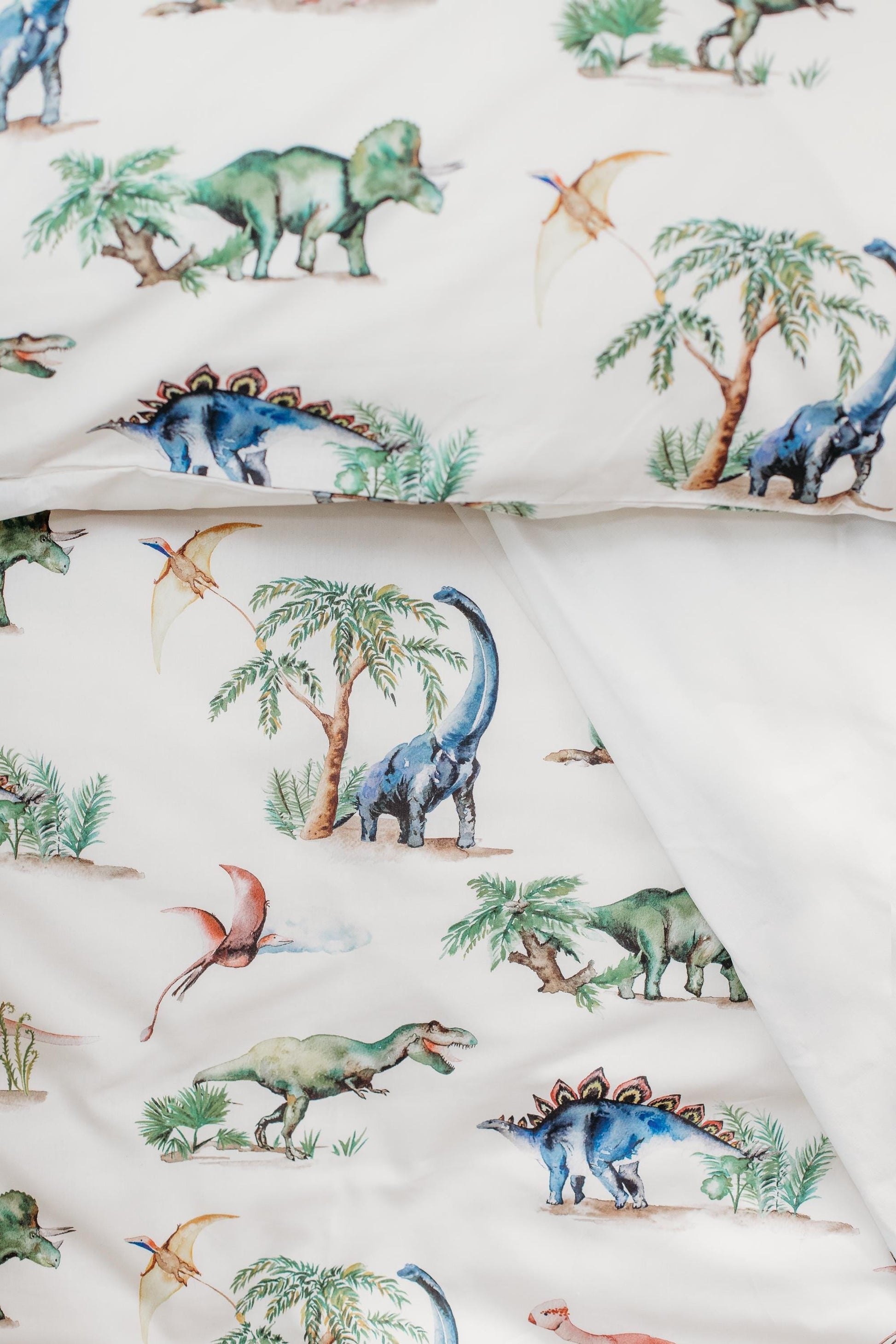 Dinosaur Bedding Set for Kids with Watercolour Design
