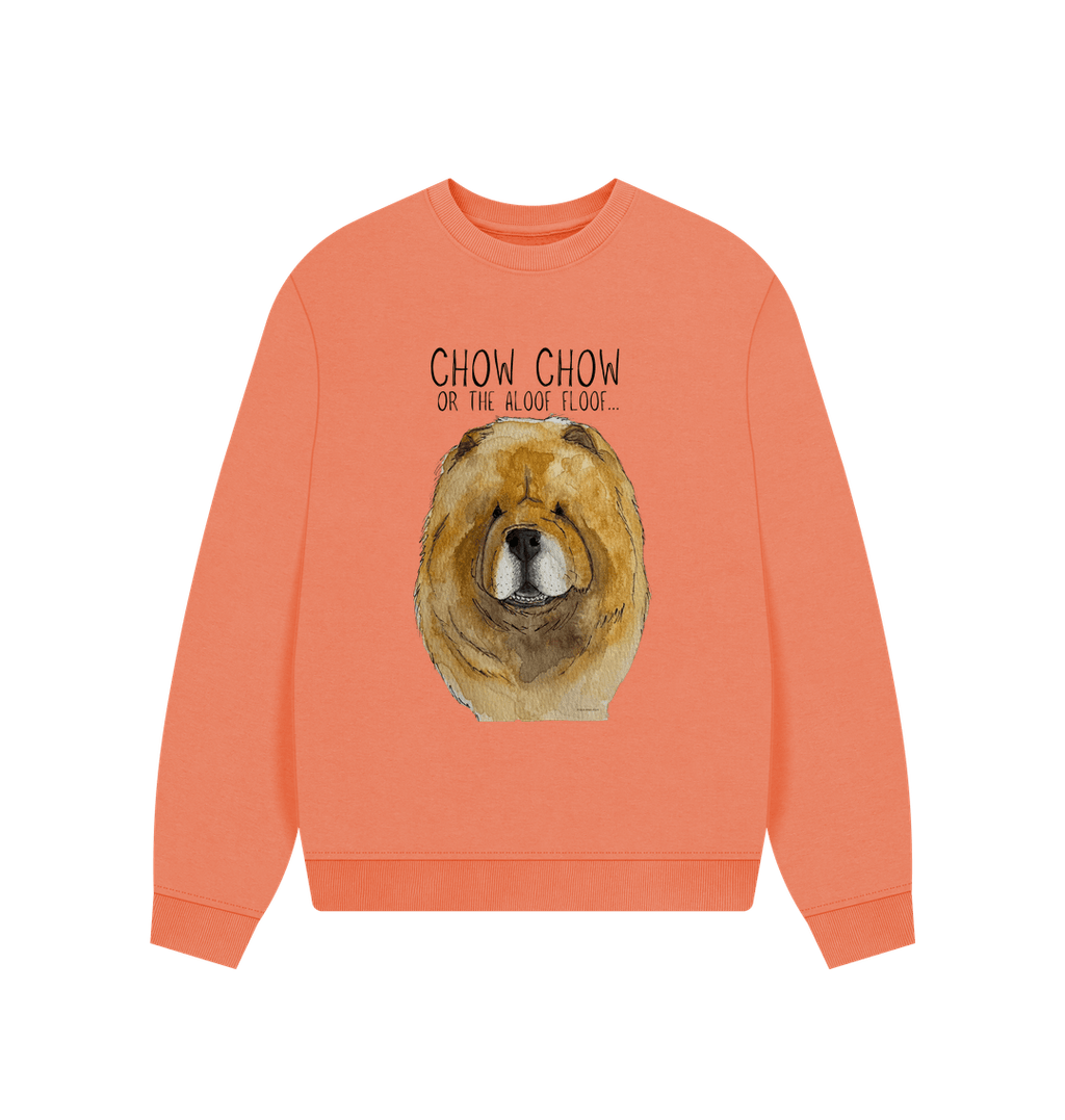 Red Chow Chow Oversized Sweatshirt for Women