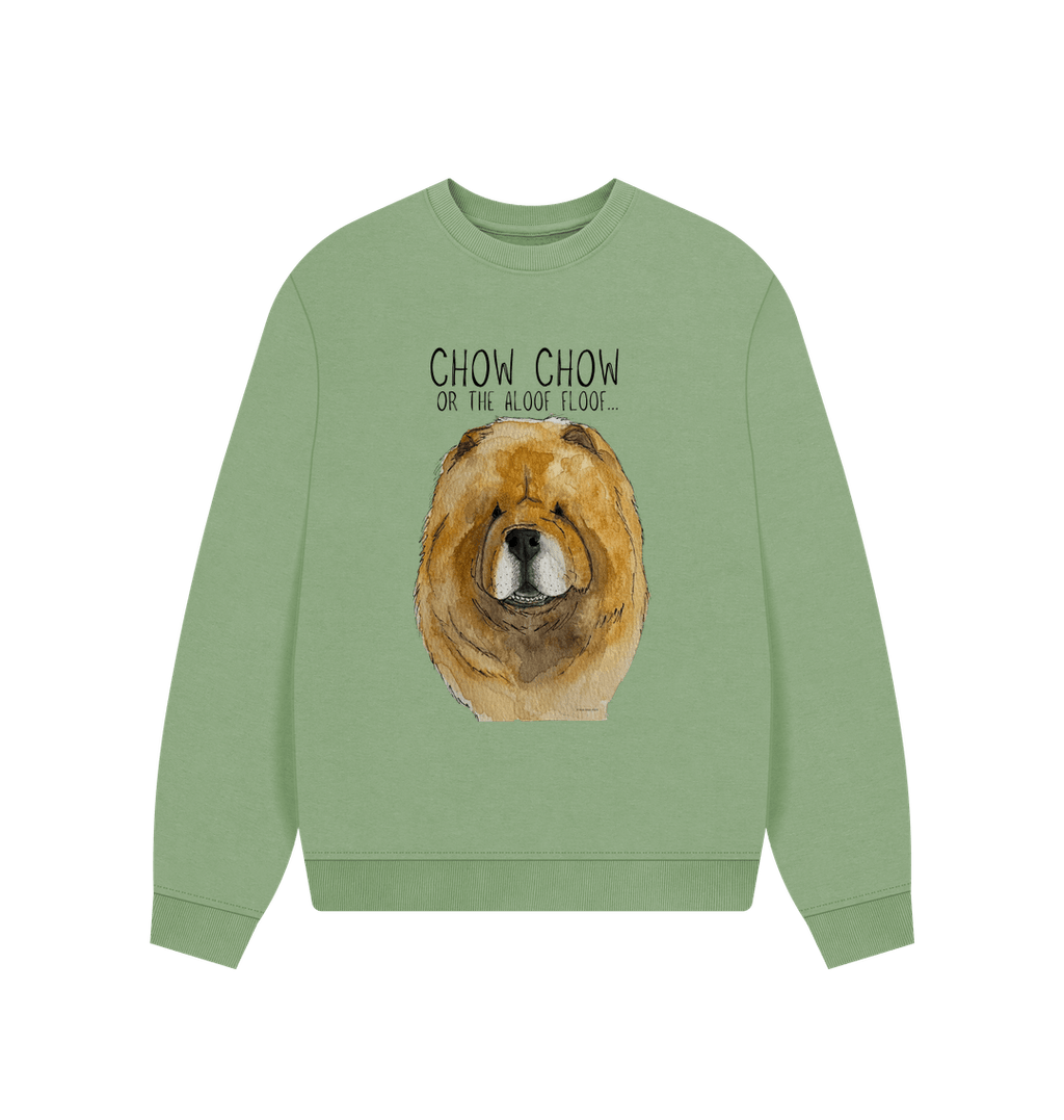 Red Chow Chow Oversized Sweatshirt for Women