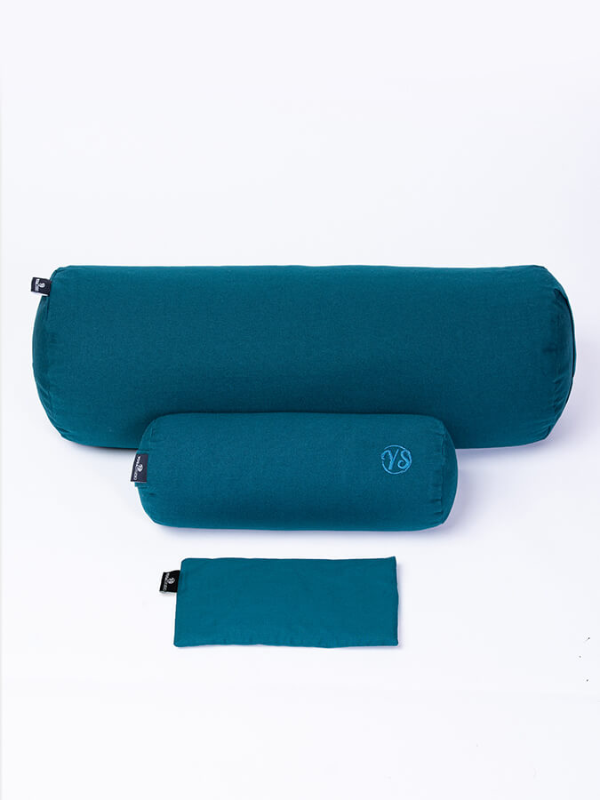 Organic Meditation Bolster and Eye Pillow Set for Yoga and Relaxation