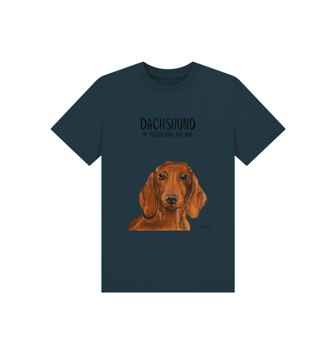 Mischievous Hot Dog Kids T-Shirt Small Pup Big Attitude