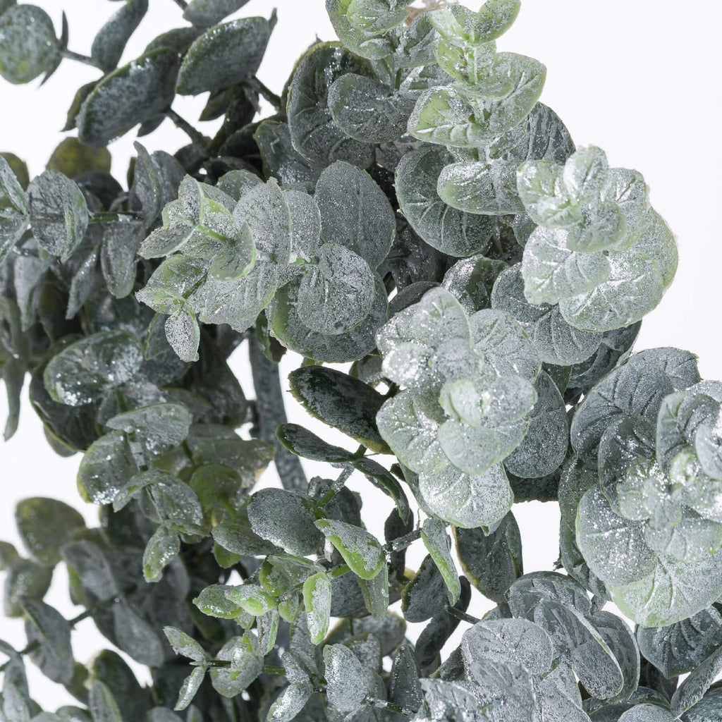 Frosted eucalyptus wreath with candleholder, sparkling winter decor in circular arrangement, 28cm diameter. by sostter at brixbailey.com