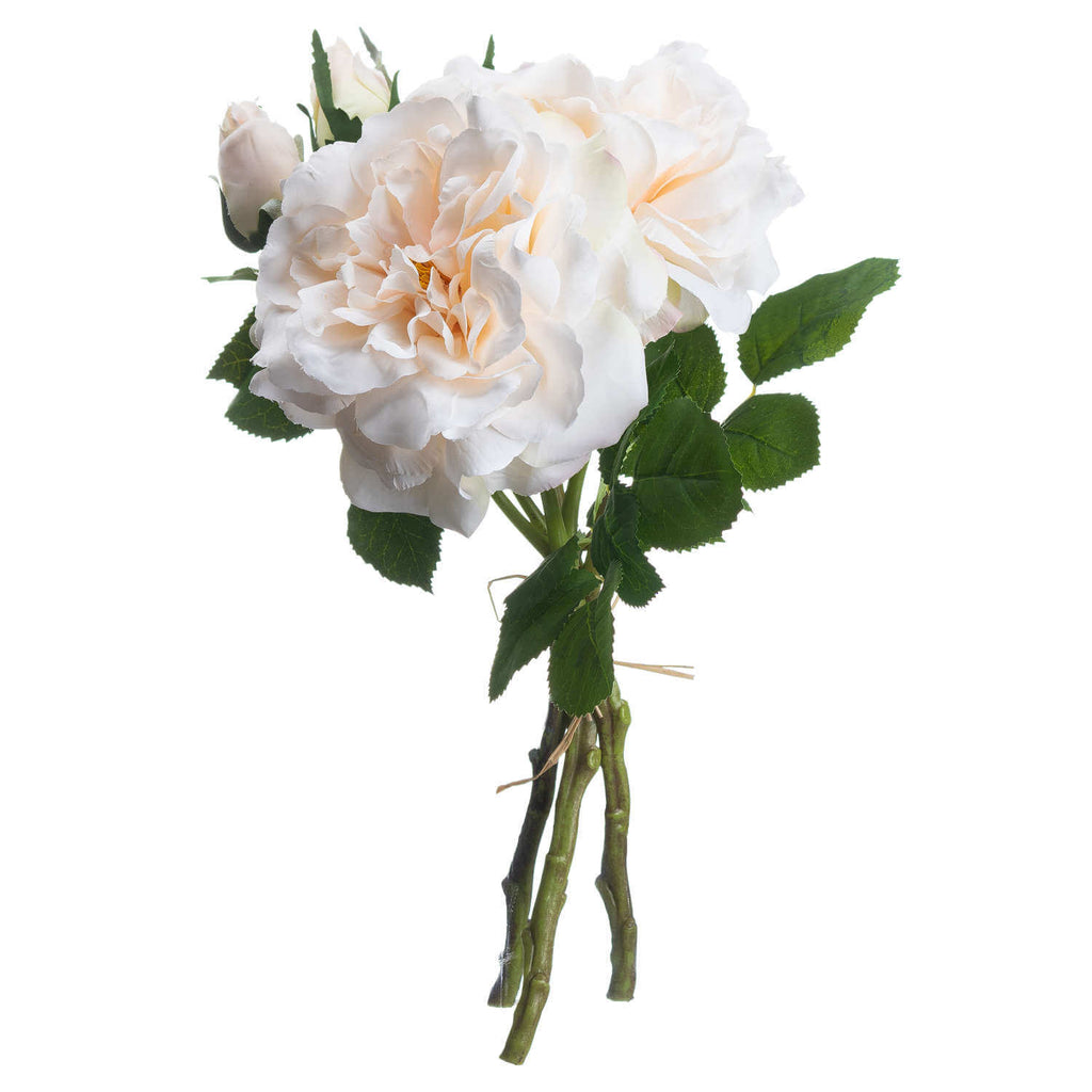 Artificial peachy cream rose bouquet with natural twine, perfect for weddings and home decor  by sostter at brixbailey.com