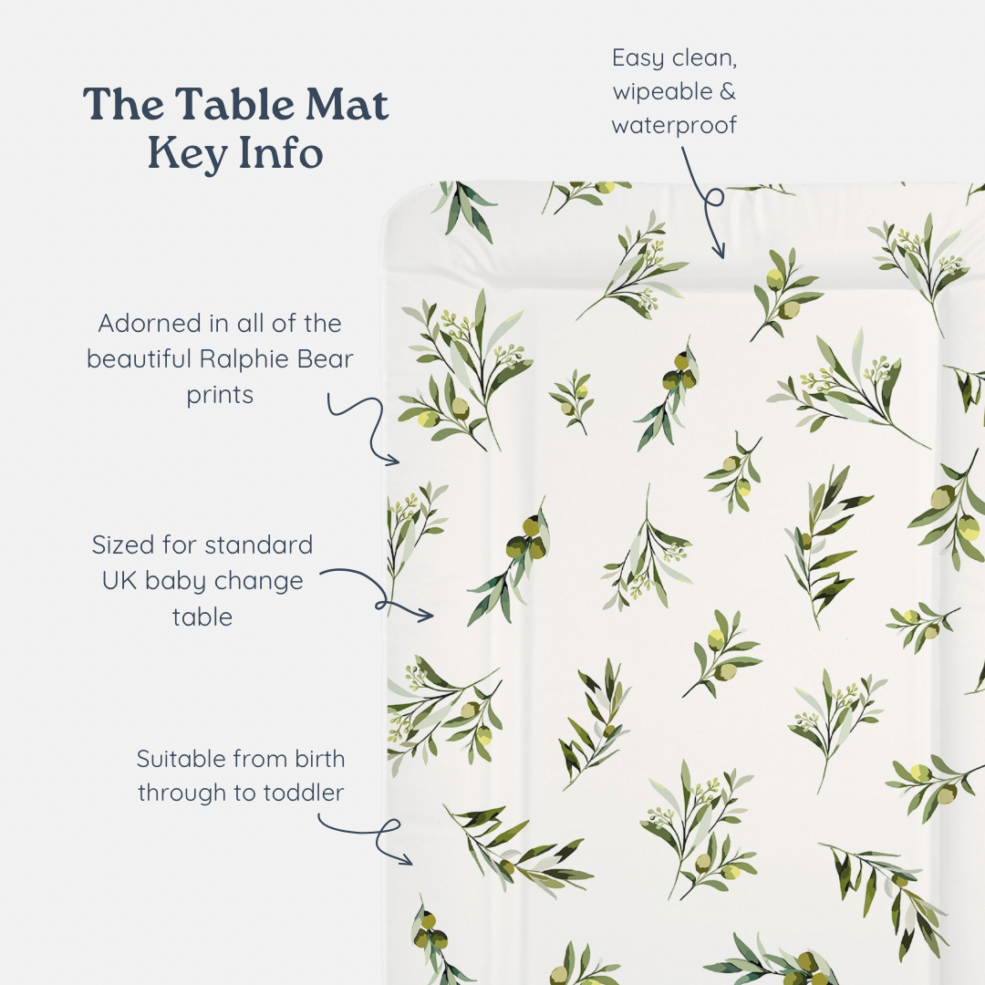 Gingham Sage Table Changing Mat