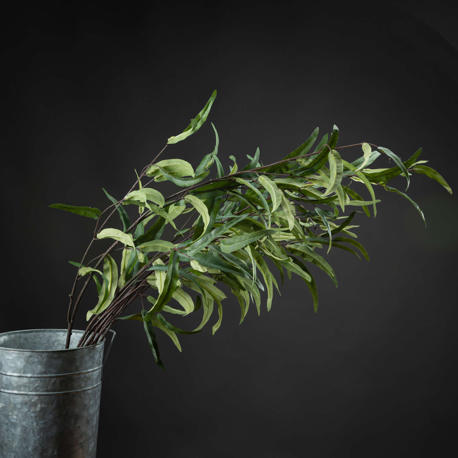 Graceful artificial willow eucalyptus spray with dark green foliage, 50-inch stems, for lifelike home decor. by sostter at brixbailey.com