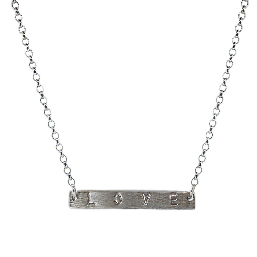 Personalised Sterling Silver Bar Necklace