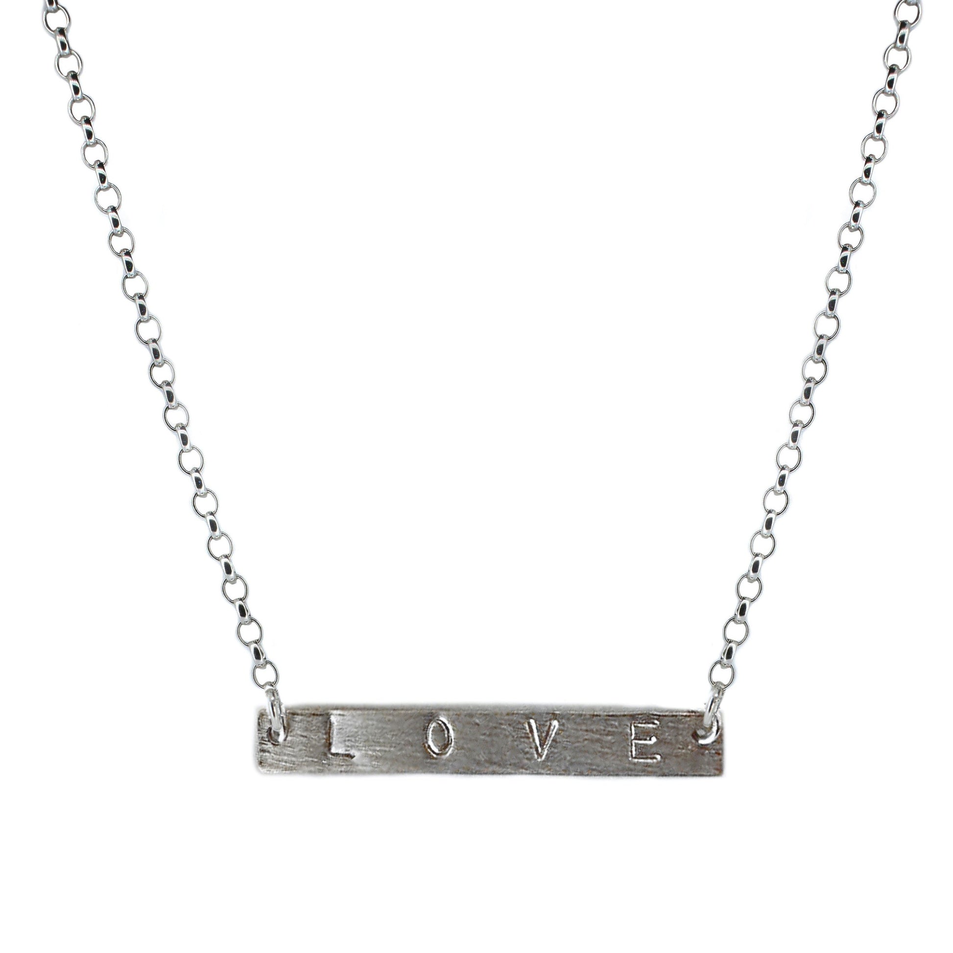 Personalised Sterling Silver Bar Necklace