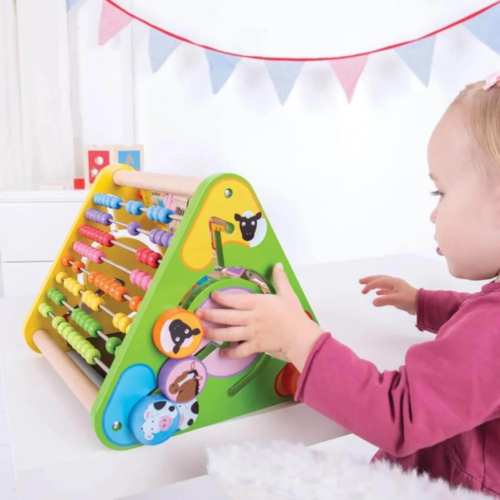 Triangular Wooden Activity Centre for Babies and Toddlers