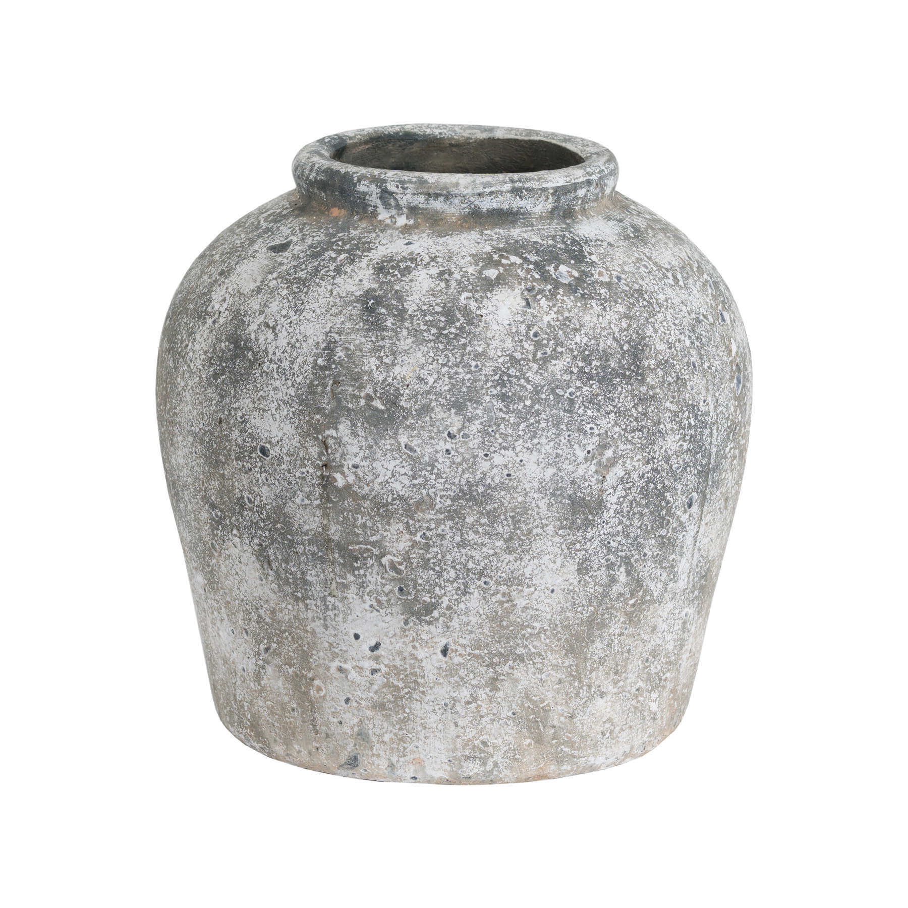 Aged stone ceramic vase, 30cm tall with natural texture, perfect for floral arrangements in modern or traditional decor. by Sostter at brixbailey.com